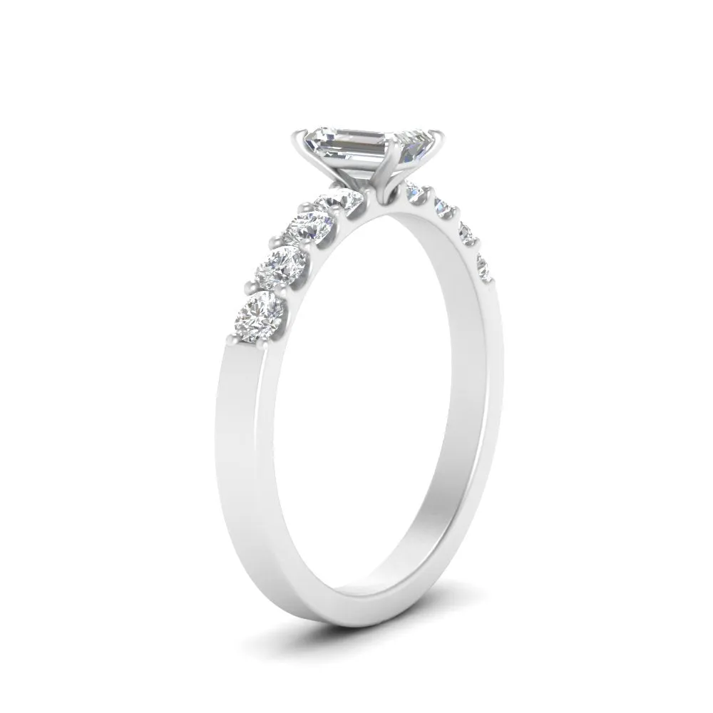 IGI Certified 1/2 - 5 Carat Lab Grown Diamond Solitaire With Accent Engagement Ring 14K Gold