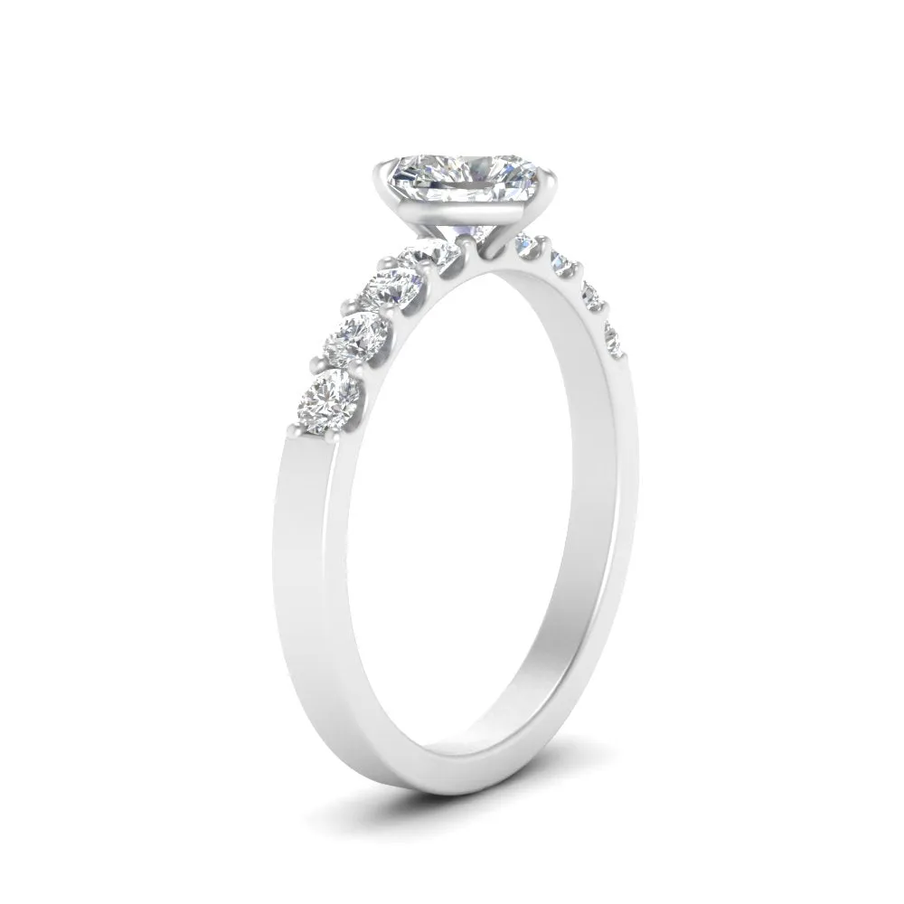 IGI Certified 1/2 - 5 Carat Lab Grown Diamond Solitaire With Accent Engagement Ring 14K Gold