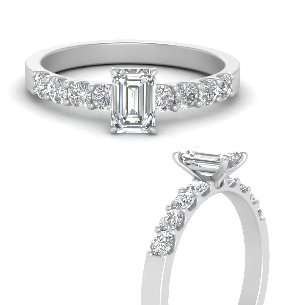 IGI Certified 1/2 - 5 Carat Lab Grown Diamond Solitaire With Accent Engagement Ring 14K Gold