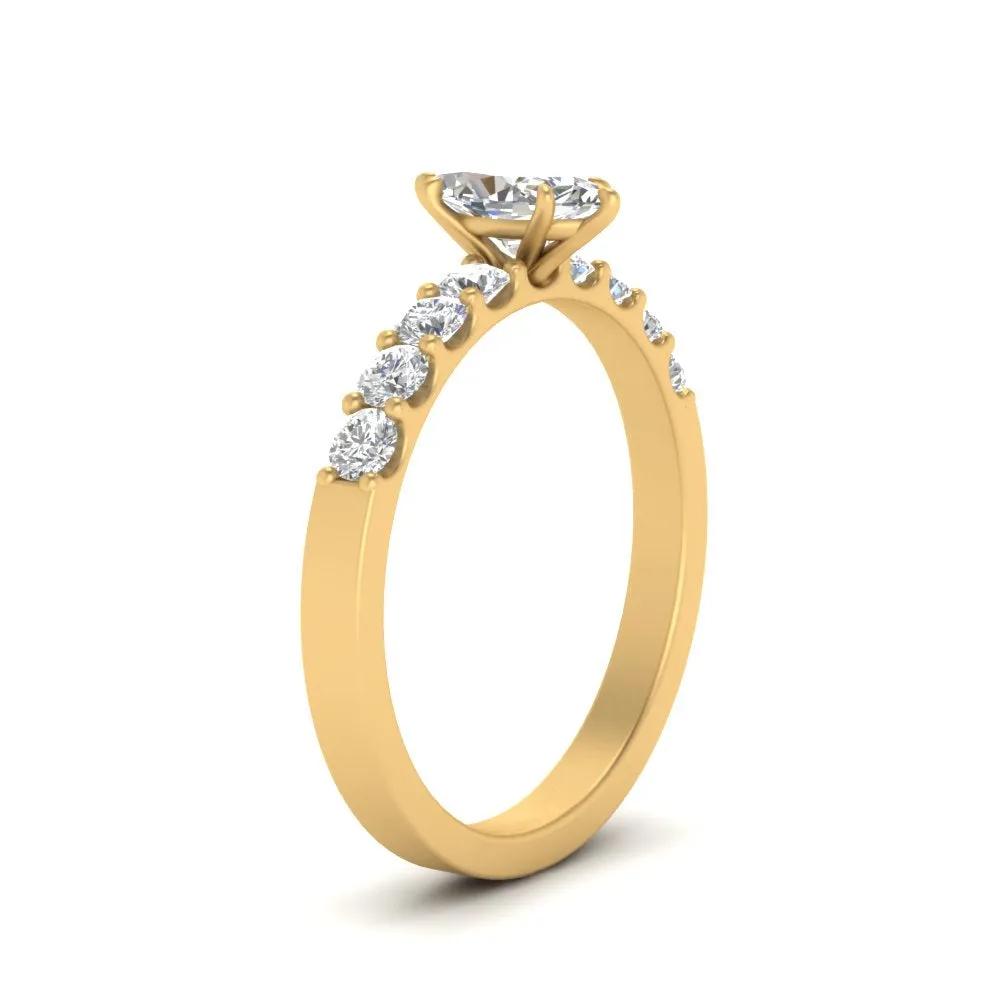 IGI Certified 1/2 - 5 Carat Lab Grown Diamond Solitaire With Accent Engagement Ring 14K Gold