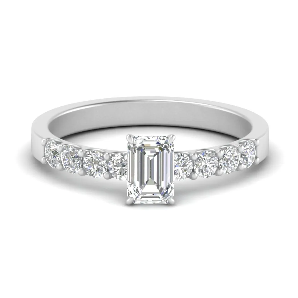 IGI Certified 1/2 - 5 Carat Lab Grown Diamond Solitaire With Accent Engagement Ring 14K Gold