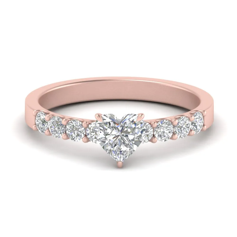 IGI Certified 1/2 - 5 Carat Lab Grown Diamond Solitaire With Accent Engagement Ring 14K Gold