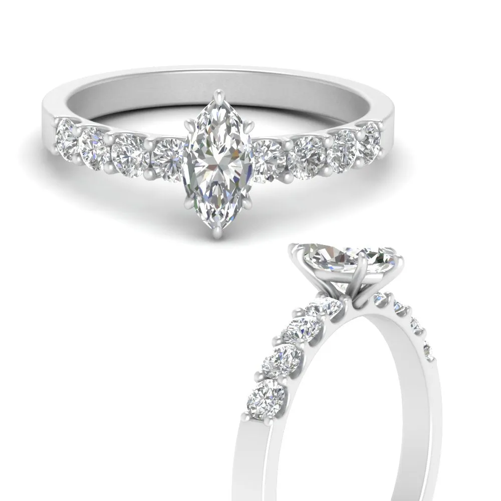 IGI Certified 1/2 - 5 Carat Lab Grown Diamond Solitaire With Accent Engagement Ring 14K Gold