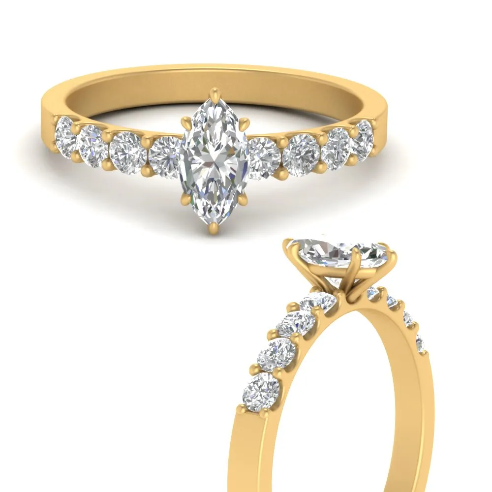 IGI Certified 1/2 - 5 Carat Lab Grown Diamond Solitaire With Accent Engagement Ring 14K Gold