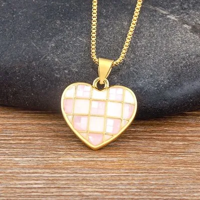 Ins Popular Exquisite Elegant Love Chessboard Pendant