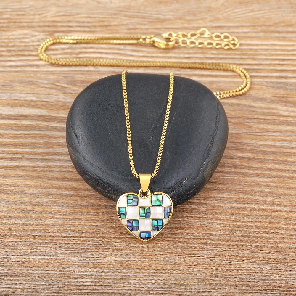 Ins Popular Exquisite Elegant Love Chessboard Pendant