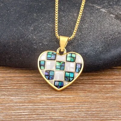 Ins Popular Exquisite Elegant Love Chessboard Pendant