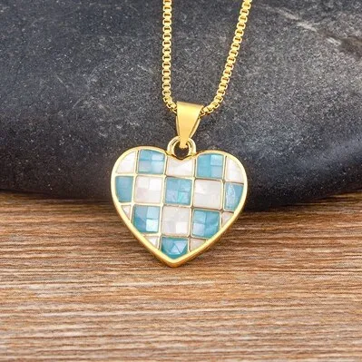 Ins Popular Exquisite Elegant Love Chessboard Pendant