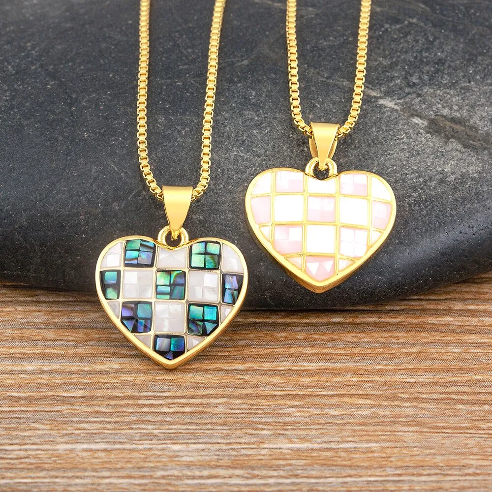 Ins Popular Exquisite Elegant Love Chessboard Pendant