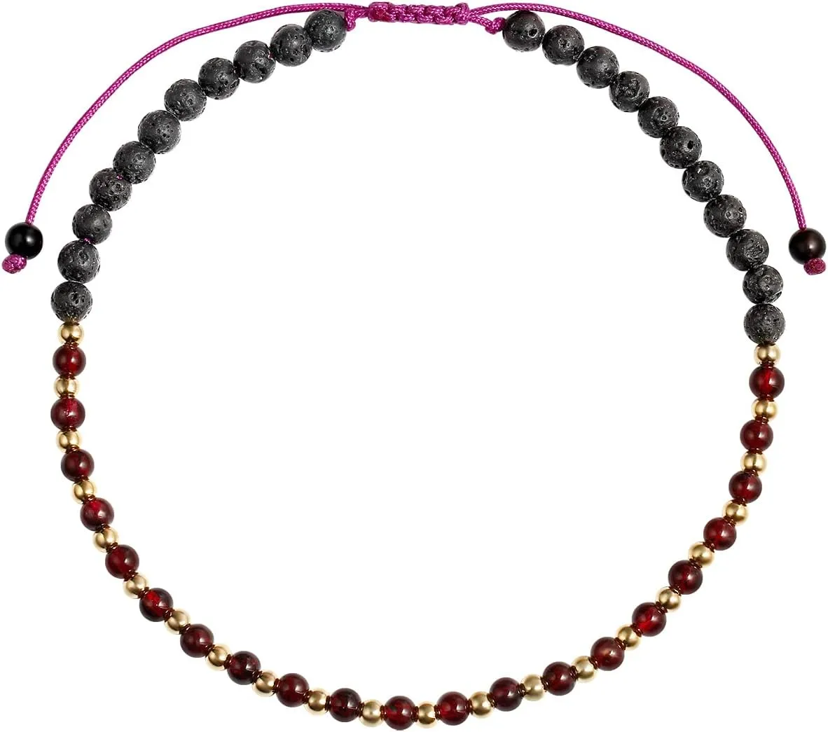 Jewever Lava Rock/Crystals Beaded Anklet for Women Essential Oil Diffuser Anklet Anti-Anxiety Meditation Jewelry Adjustable 8.5-10inch