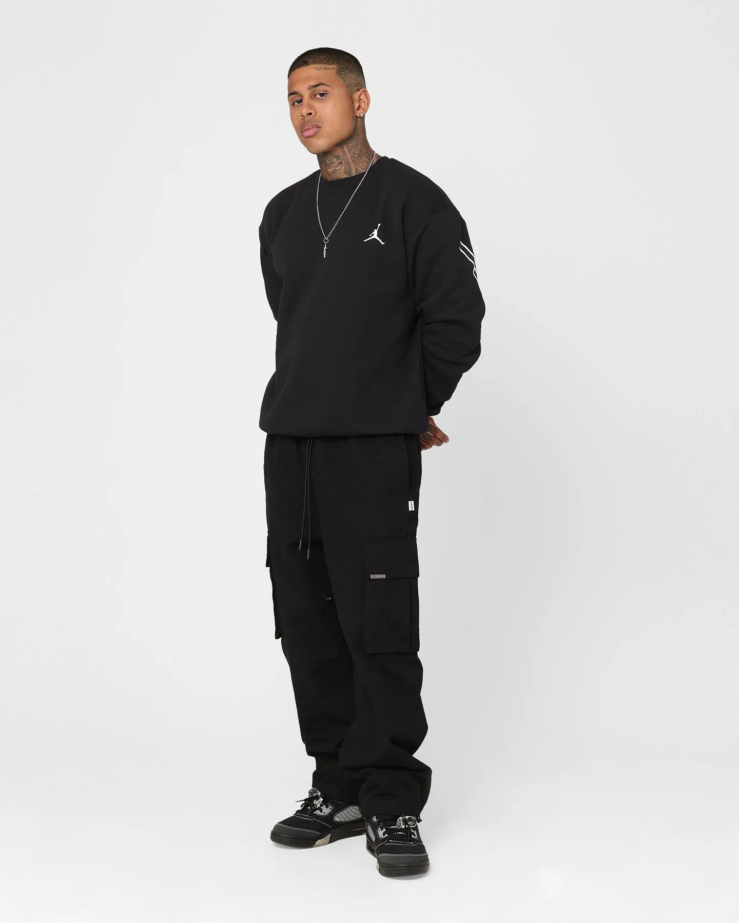 Jordan Flight MVP Graphic Fleece Crewneck Sweatshirt Black/Sail