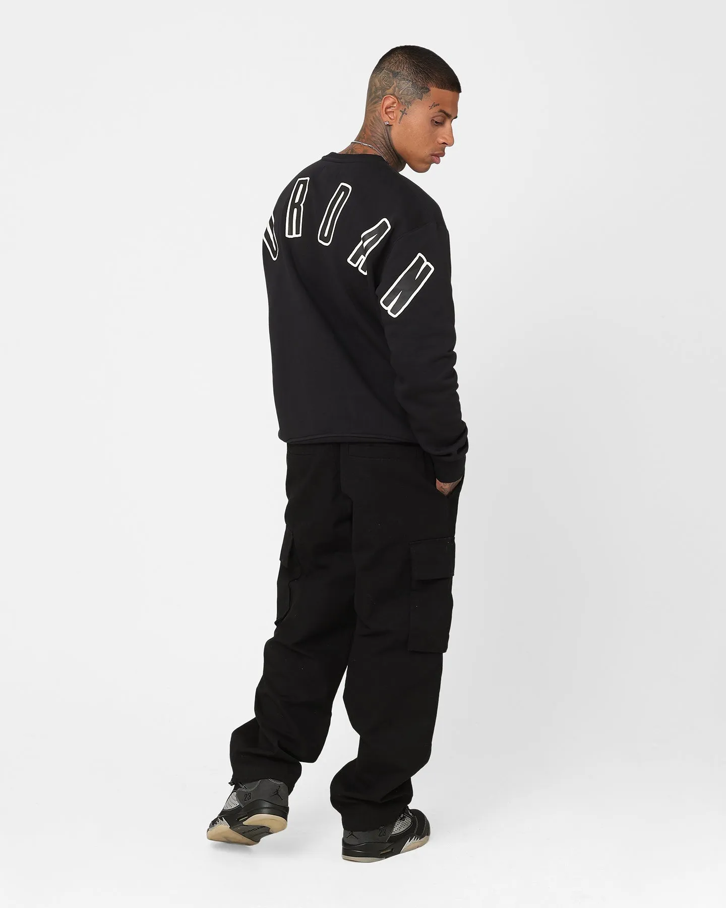 Jordan Flight MVP Graphic Fleece Crewneck Sweatshirt Black/Sail