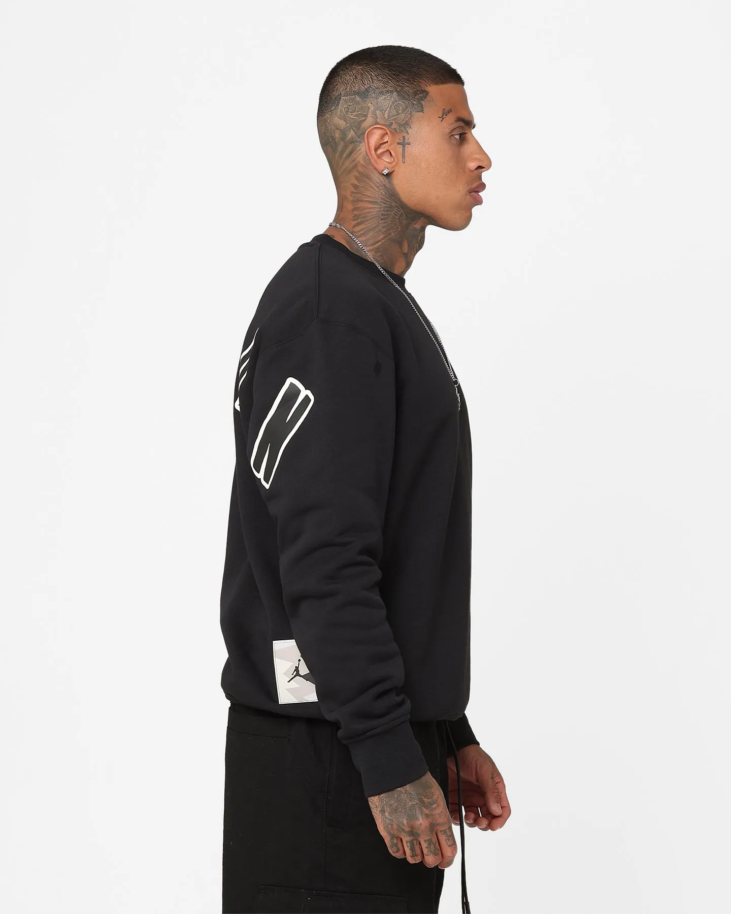 Jordan Flight MVP Graphic Fleece Crewneck Sweatshirt Black/Sail