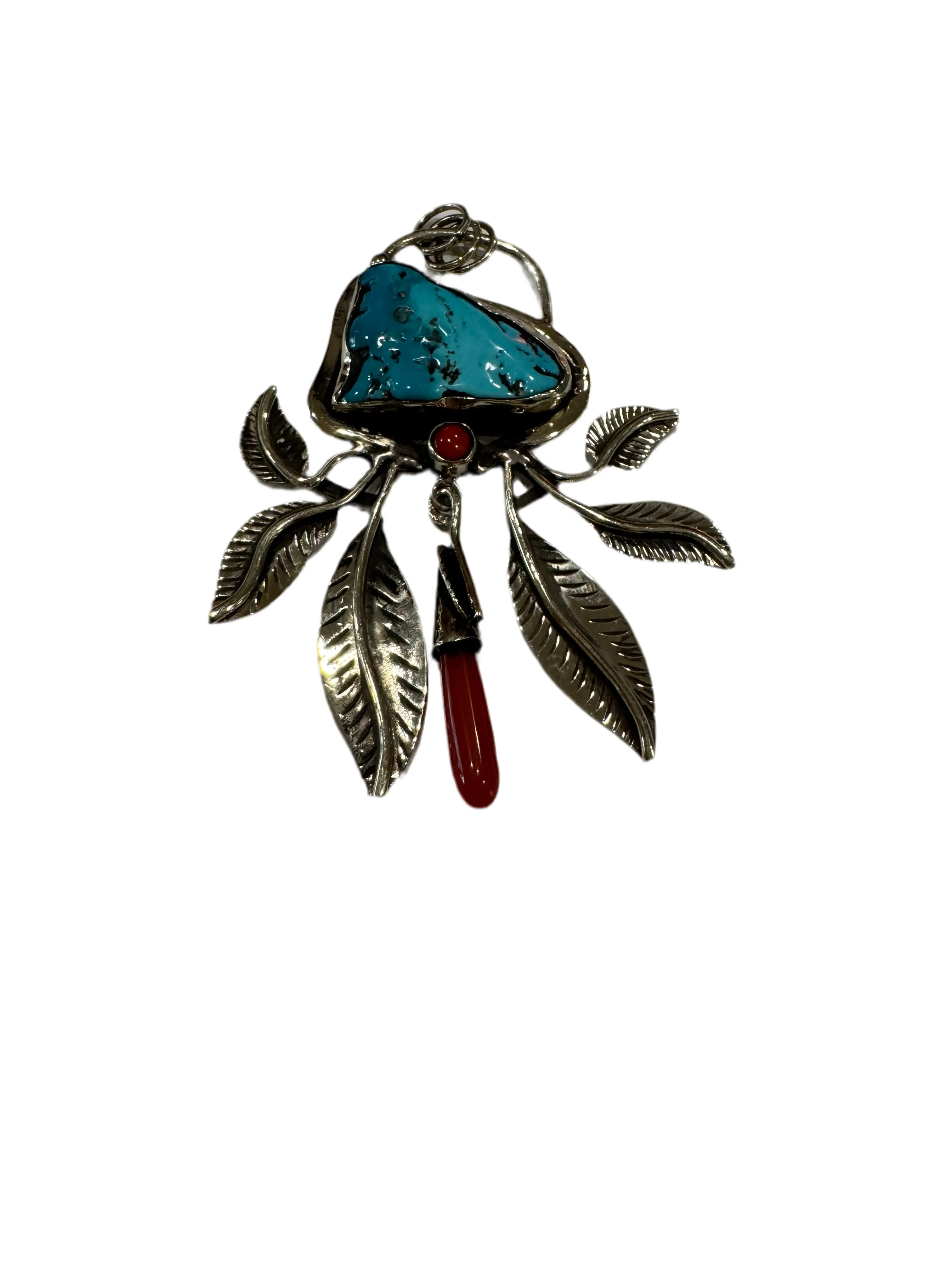 Large Chunky Statement Gemstone Pendants With Carved Silver