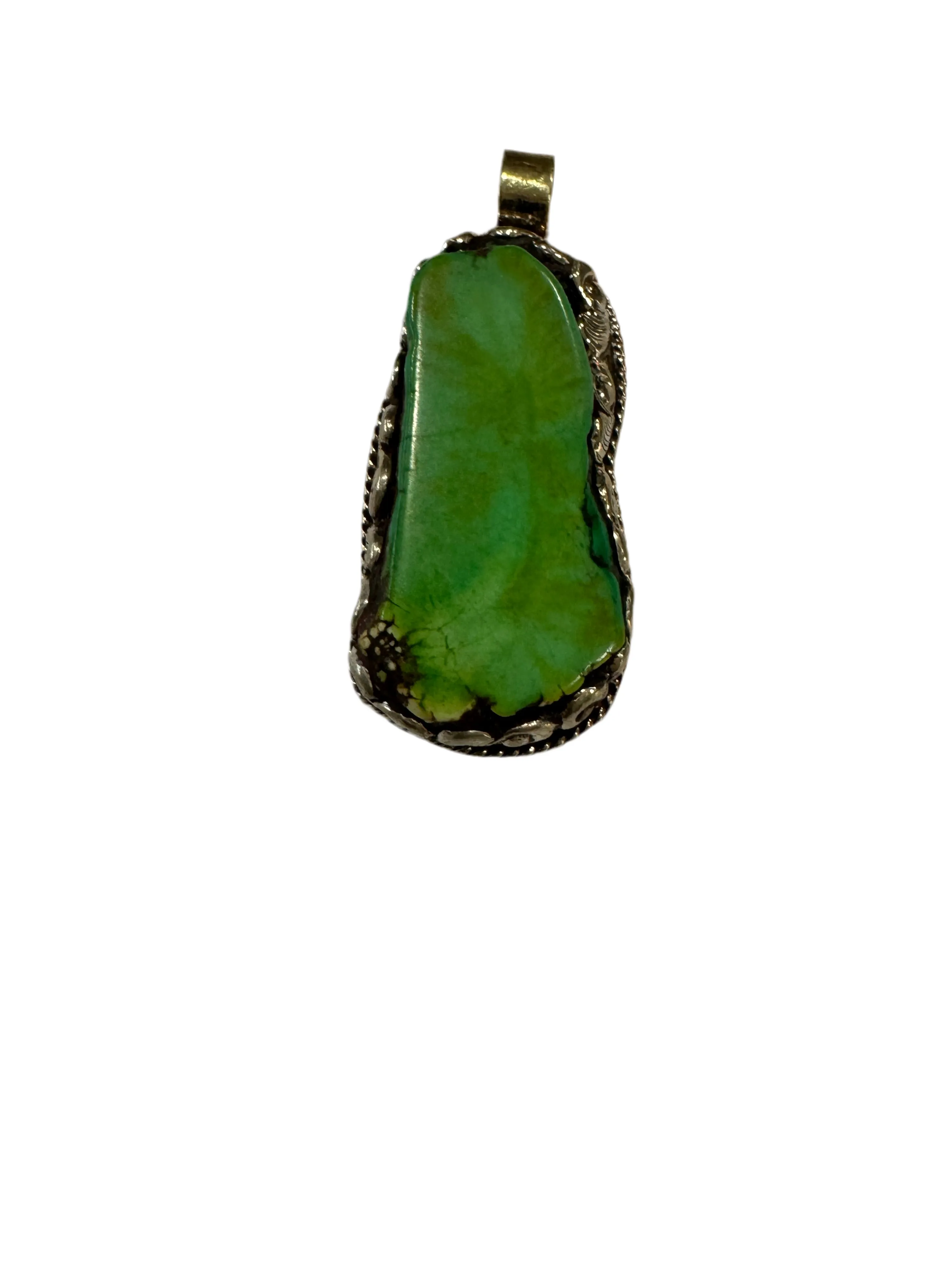 Large Chunky Statement Gemstone Pendants With Carved Silver