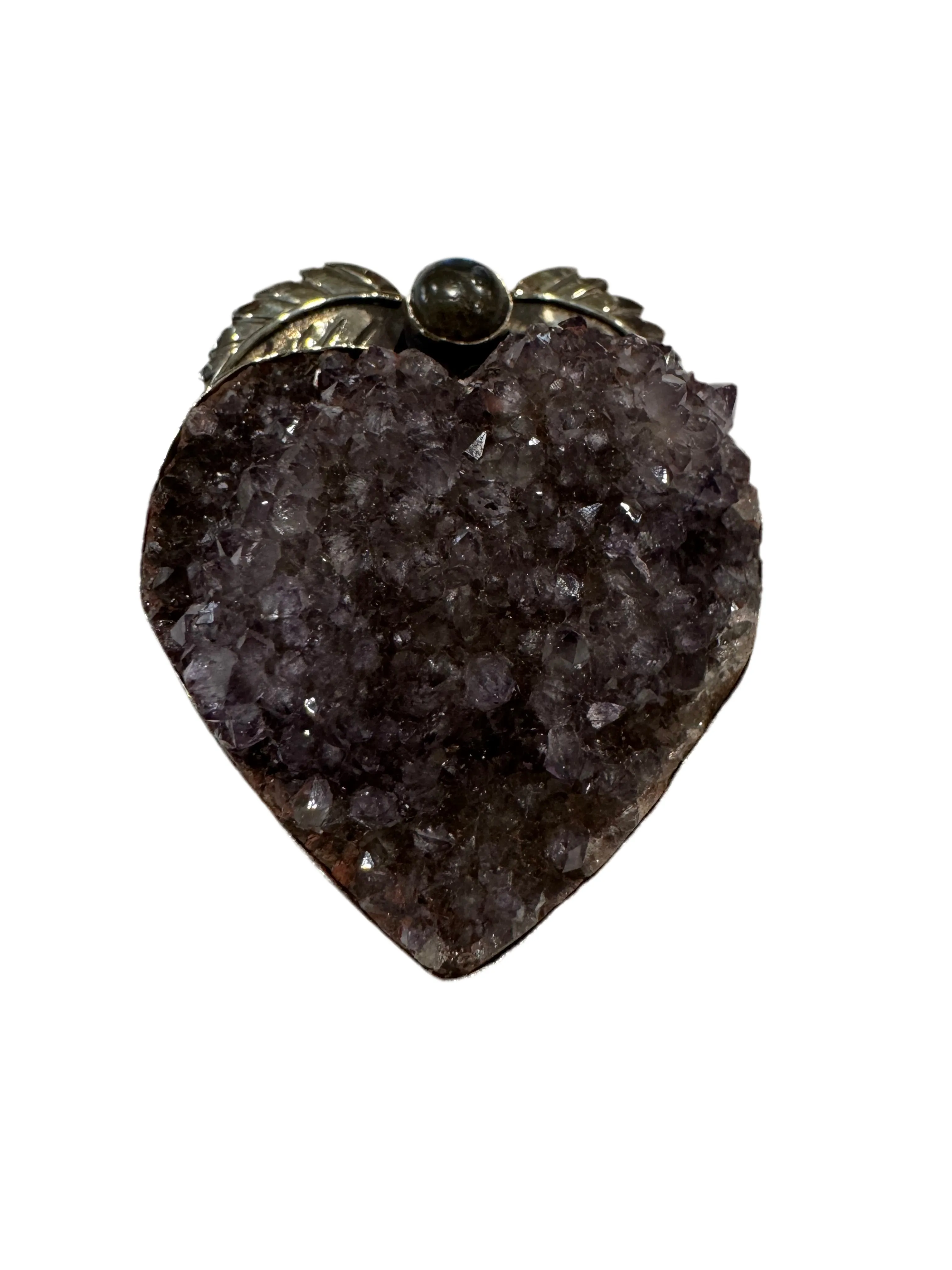 Large Chunky Statement Gemstone Pendants With Carved Silver