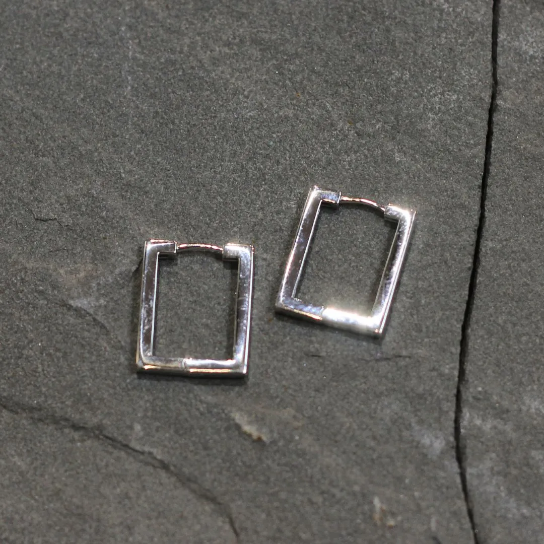 Large Rectangle Huggie Earrings