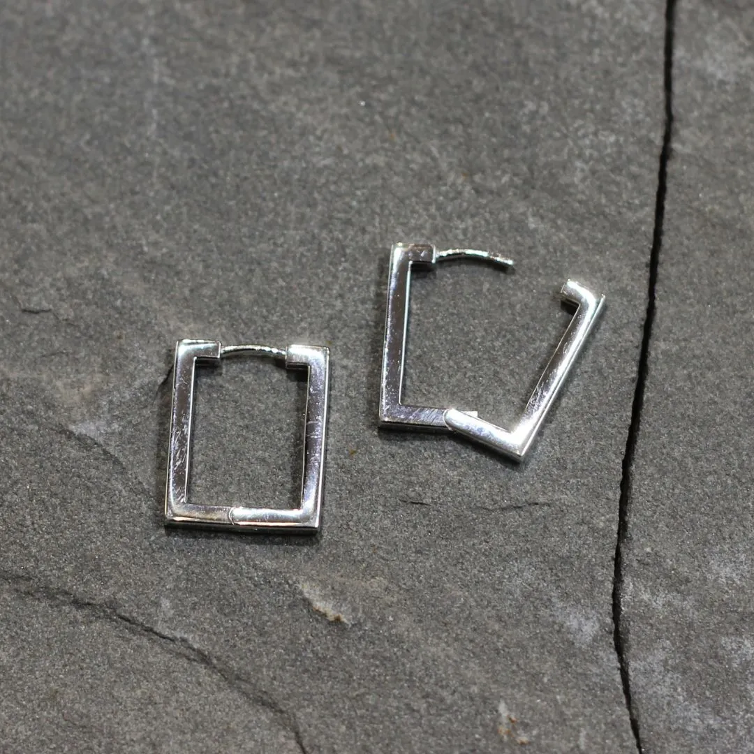 Large Rectangle Huggie Earrings