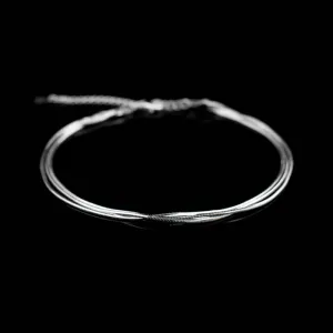 Layered Silver Anklet- Multilayer Ankle Bracelet