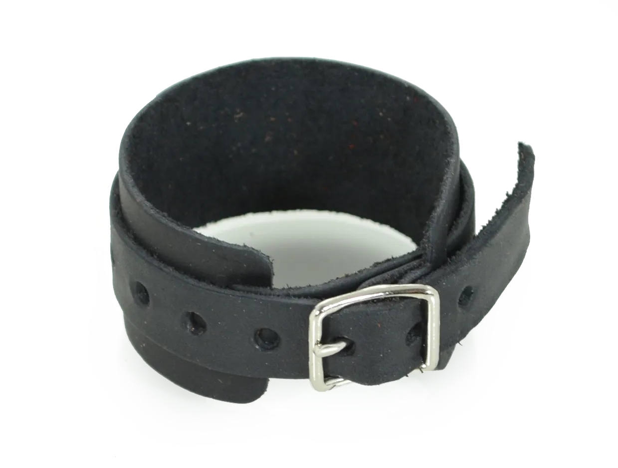 Leather Wrist Cuff with Buckle - Ocean Green