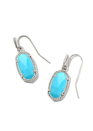 Lee Drop Earrings - Rhodium Turquoise Magnesite