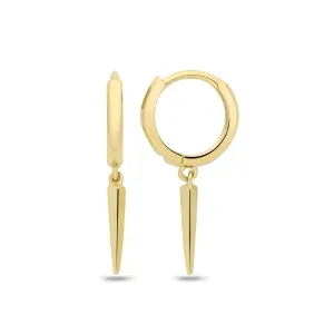 Lloyds Spike Drop Huggie Hoop 8mm Earrings - 9k Yellow Gold