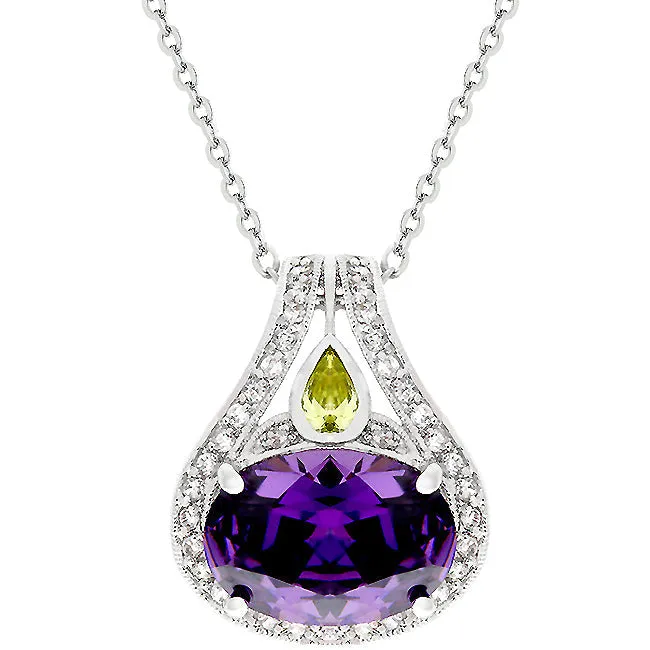 LOVCIA Amethyst Elegance Cubic Zirconia Necklace