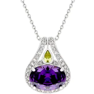 LOVCIA Amethyst Elegance Cubic Zirconia Necklace