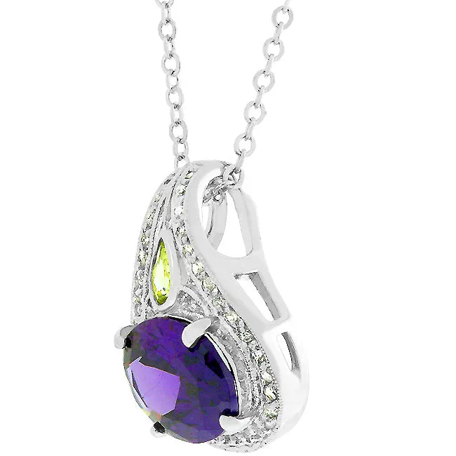 LOVCIA Amethyst Elegance Cubic Zirconia Necklace