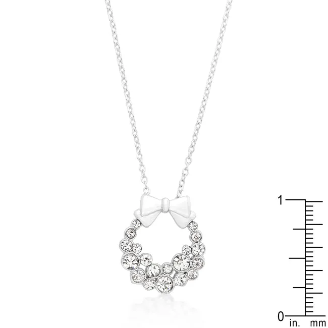 LOVCIA Crystal Holiday Wreath Pendant Necklace