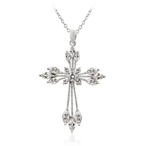LOVCIA Elegant Cross Jewel Pendant Necklace