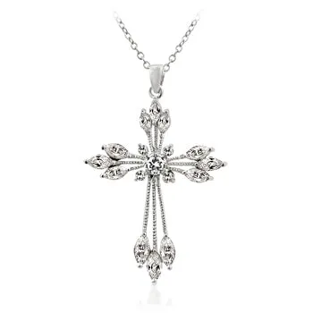 LOVCIA Elegant Cross Jewel Pendant Necklace