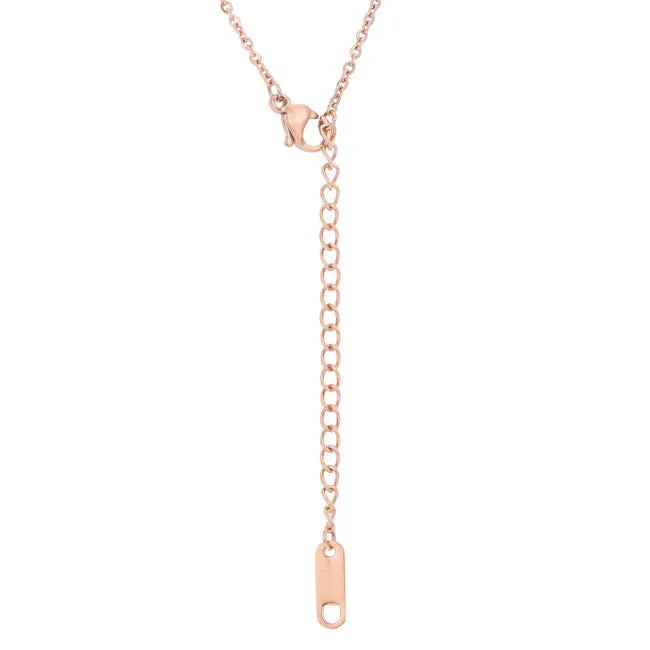 LOVCIA Maya 1.28 Carat Cubic Zirconia Rose Gold Pendant with Rose Drop Design