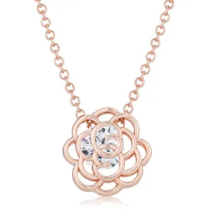 LOVCIA Maya 1.28 Carat Cubic Zirconia Rose Gold Pendant with Rose Drop Design