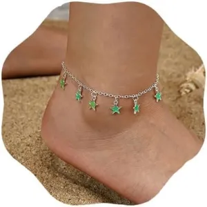 Luminous Star Anklet Tassel Anklet Bracelet Adjustable Star Anklet Chain Summer Beach Anklet Glow In The Dark Jewelry for Women