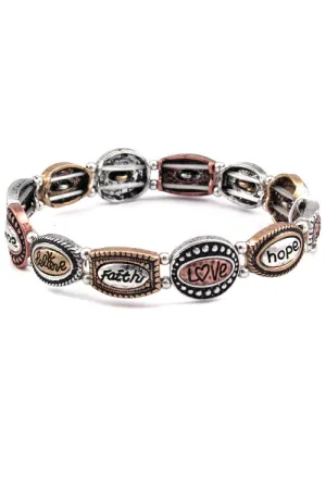 Mix Metal Wording Bracelet