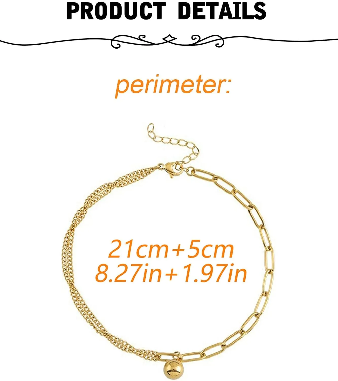 MODRSA Gold Anklets for Women Gold Bracelets for Women Waterproof Women's Anklet Gold Plated Anklet Bracelet non Tarnish Butterfly Shell Heart Beaded