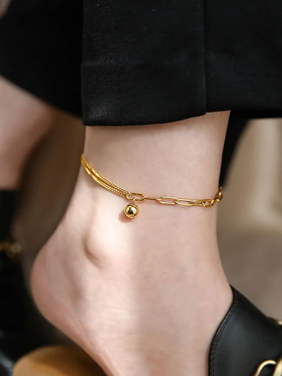 MODRSA Gold Anklets for Women Gold Bracelets for Women Waterproof Women's Anklet Gold Plated Anklet Bracelet non Tarnish Butterfly Shell Heart Beaded