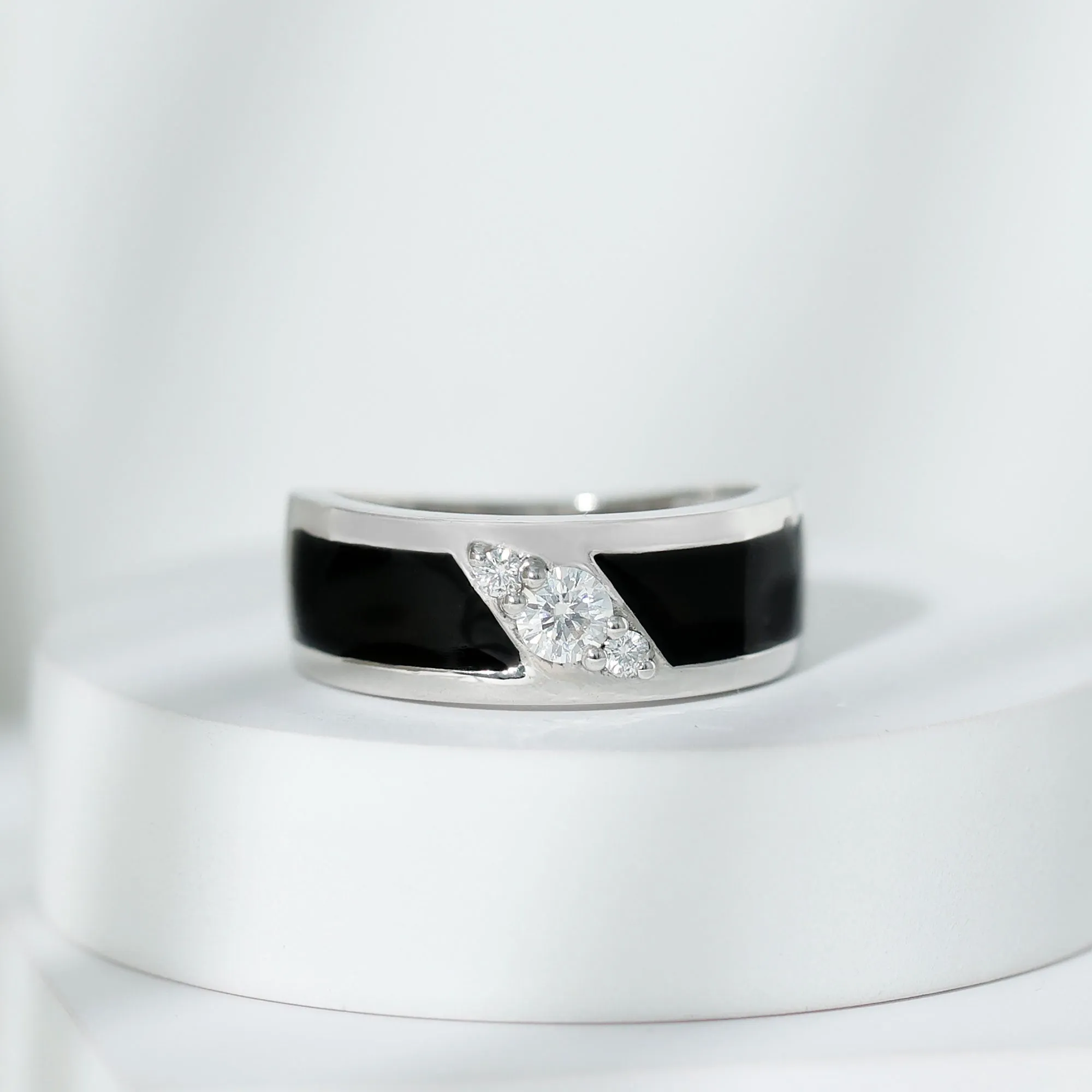 Moissanite Classic Wide Wedding Band Ring