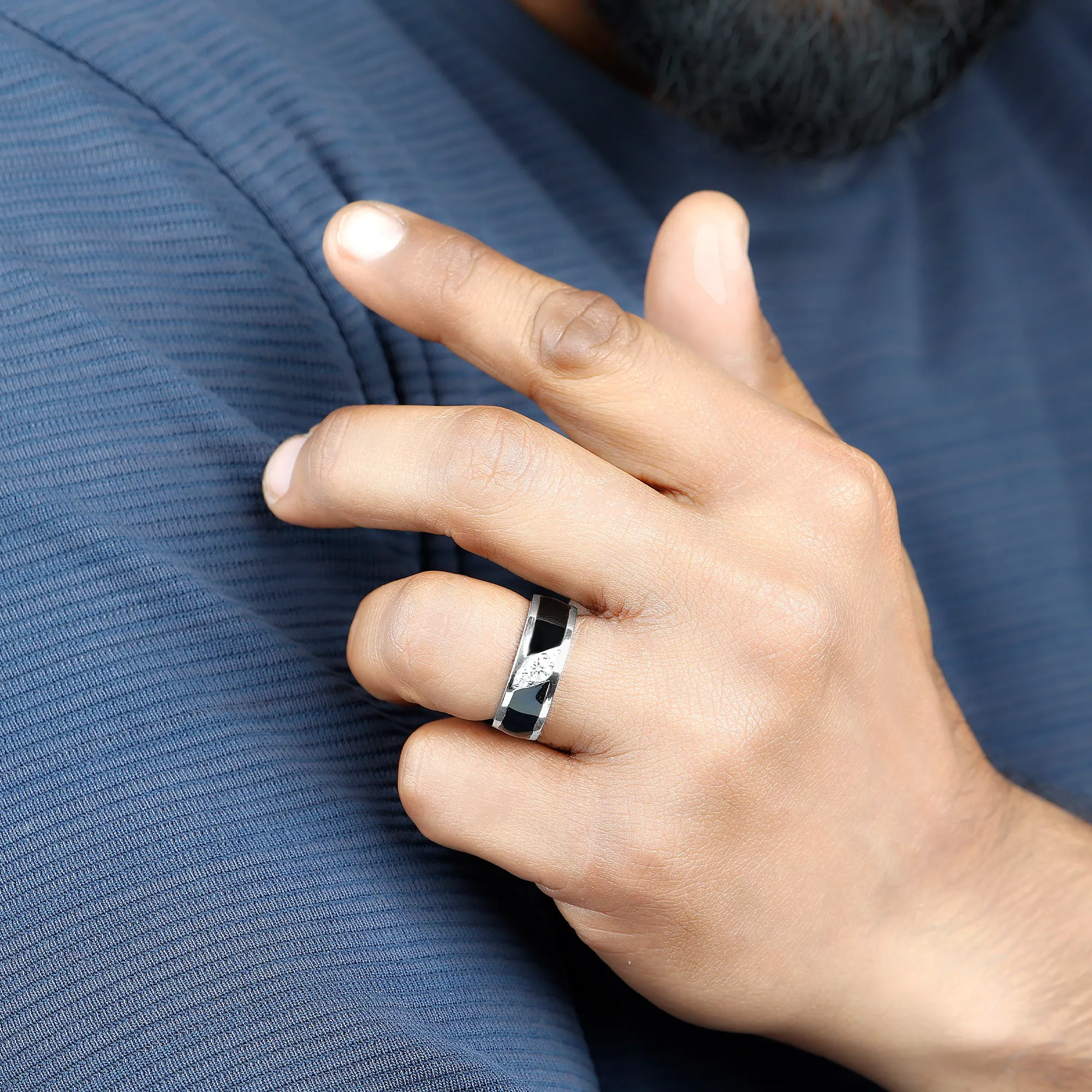 Moissanite Classic Wide Wedding Band Ring