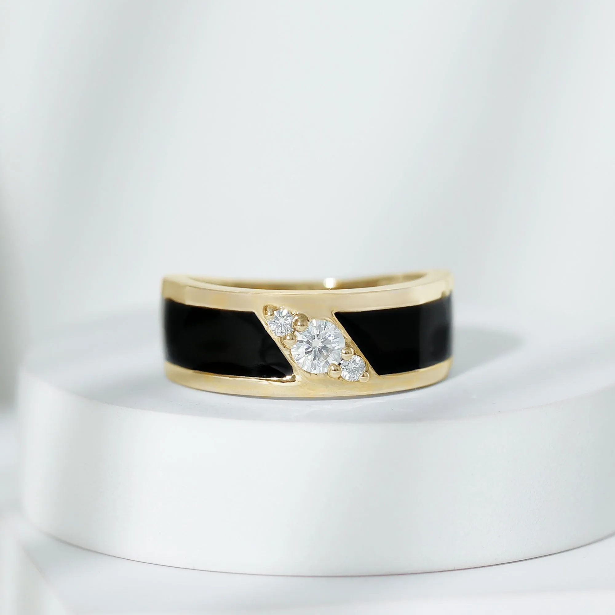 Moissanite Classic Wide Wedding Band Ring