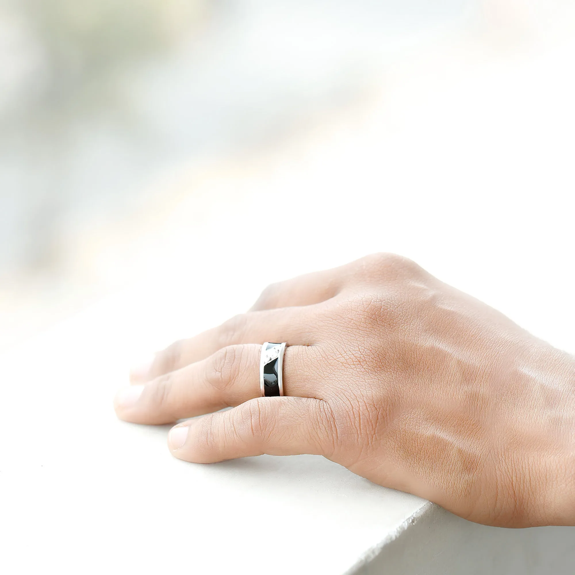 Moissanite Classic Wide Wedding Band Ring