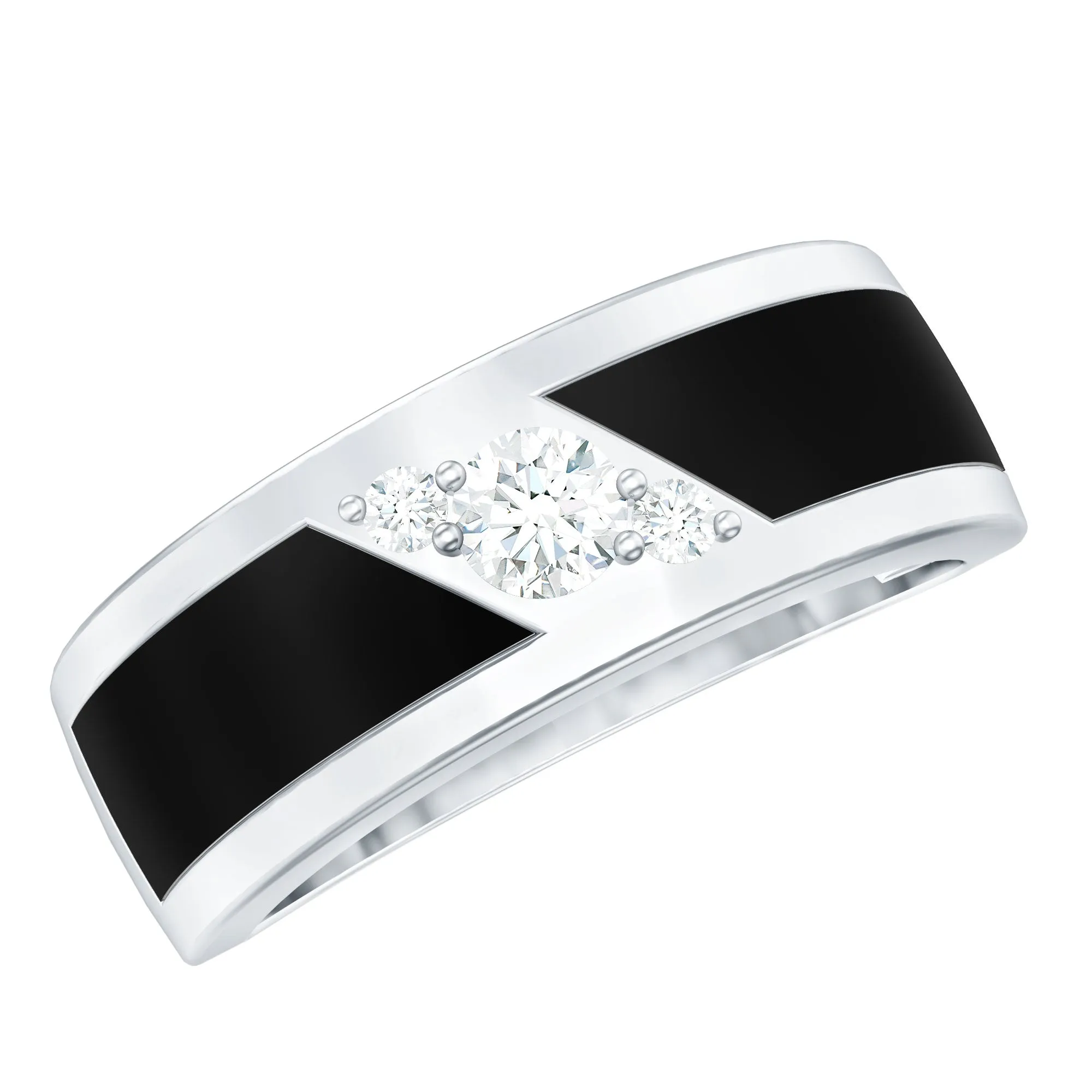 Moissanite Classic Wide Wedding Band Ring