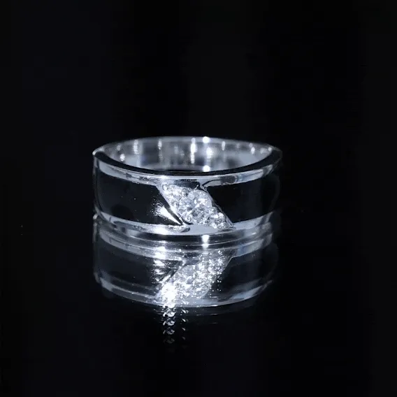 Moissanite Classic Wide Wedding Band Ring