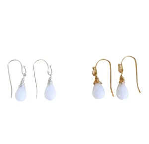 Moonstone Earrings - Silver/Gold