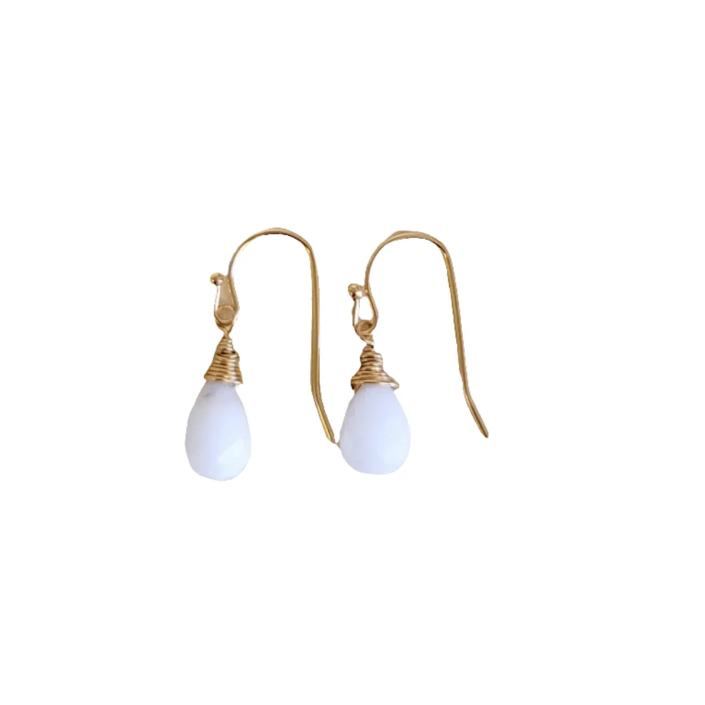 Moonstone Earrings - Silver/Gold