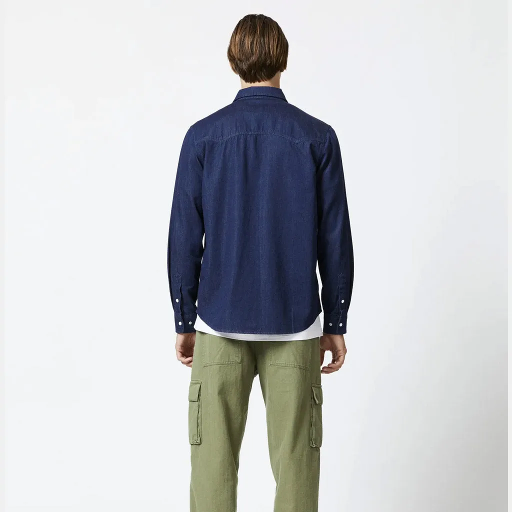 MR SIMPLE : WESTERN LS SHIRT : Raw Blue