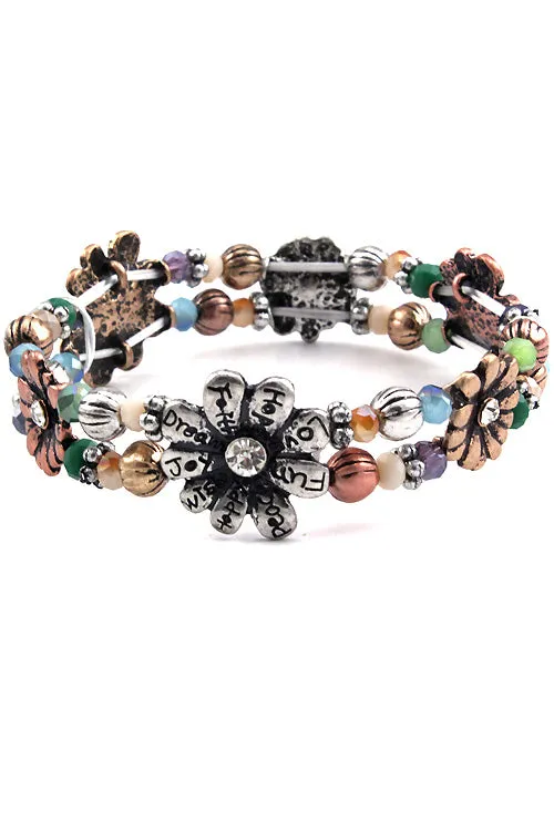 Multi Color Flower Bracelet