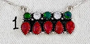 Multi Red Opal Cluster Necklaces
