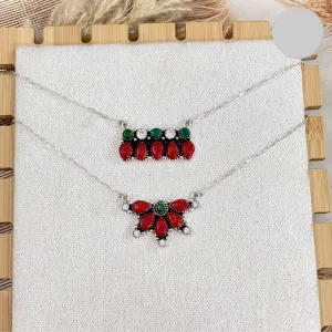 Multi Red Opal Cluster Necklaces